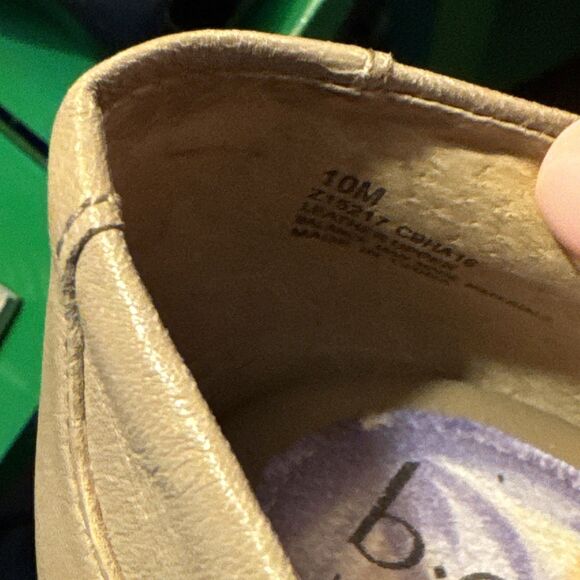 Boc Born Concepts Shoes Women 10M Slip On Flats Beige Tan Leather Comfort Flower - Picture 3 of 10